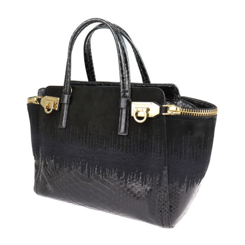 Salvatore Ferragamo Gancini Python Black - image 2